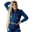 Jaqueta Feminina Jeans Destroyed: Elegância Descontruída
