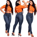 Calça Jeans Feminina Lisa com Detalhe Moderno