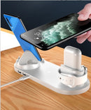 Estação de Carregamento Sem Fio 6 em 1 dispositivos iPhone, Android, Type-C, Apple Watch e Airpods Pro