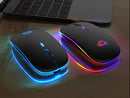 Mouse Sem Fio Bluetooth e 2.4GHz Modos Duplos Recarregável RGB
