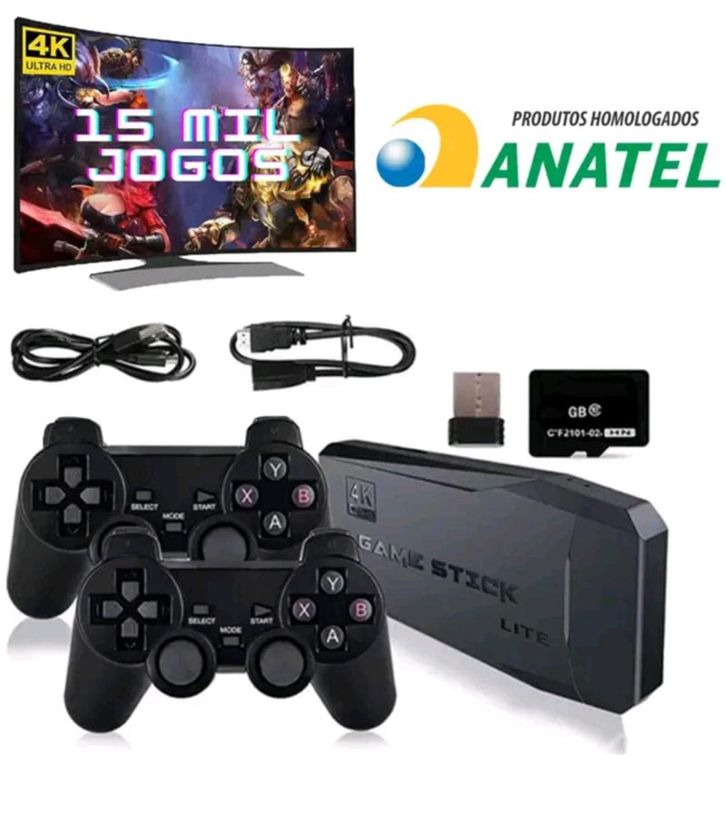 Video Game Stick HDMI 4k Video Game Retro 2 controles sem fio - 64 GB 10 Mil Jogos