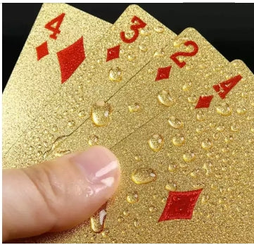 Baralho Dólar Dourado Ouro Folheado à Prova D'água Poker 54 Cartas