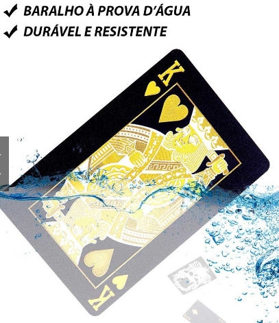 Baralho Dólar Dourado Ouro Folheado à Prova D'água Poker 54 Cartas