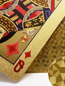 Baralho Dólar Dourado Ouro Folheado à Prova D'água Poker 54 Cartas
