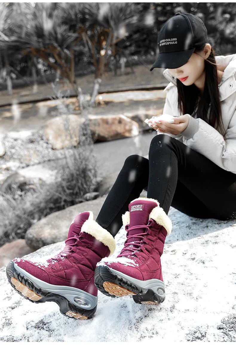 Bota Feminina de Inverno com Plataforma de Alta Qualidade