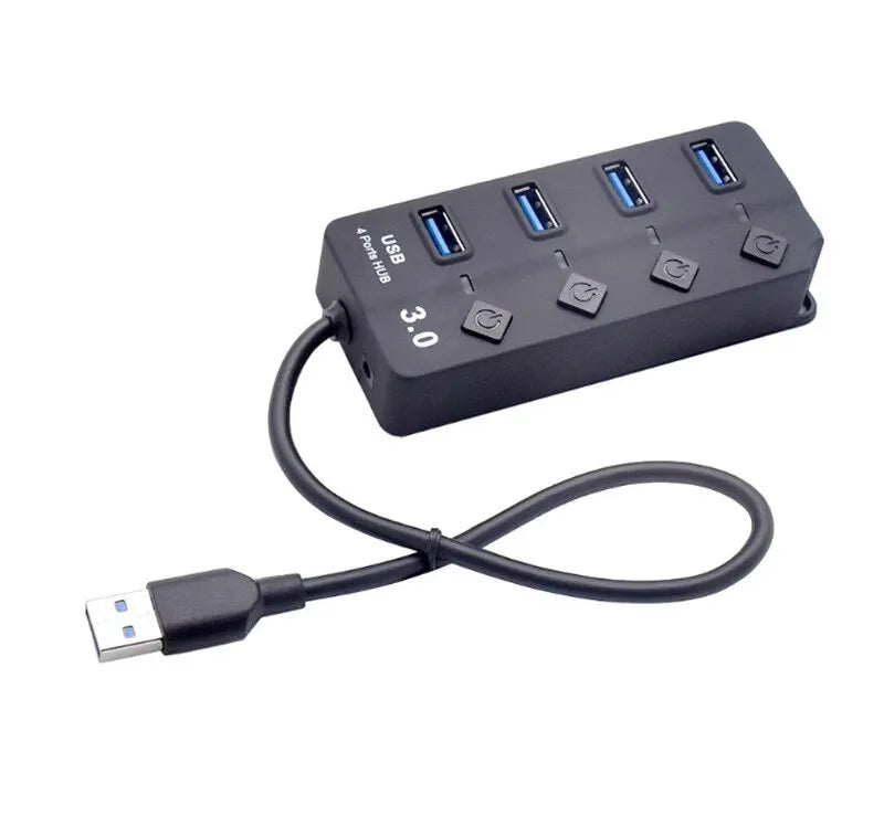 Hub USB  4 portas USB 3.0 e 1 porta USB 2.0 múltiplas conexões em um único dispositivo.