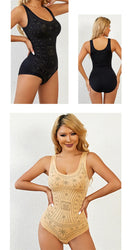 Flarixa Sem Costura Confortável Bodysuit Shaper Impresso