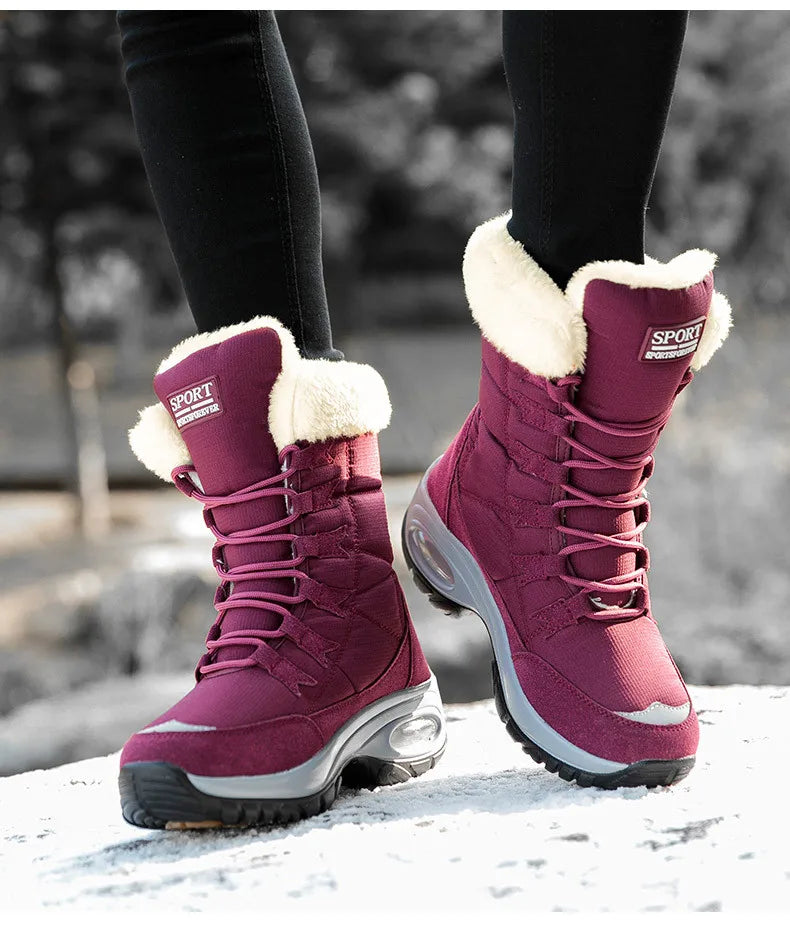 Bota Feminina de Inverno com Plataforma de Alta Qualidade