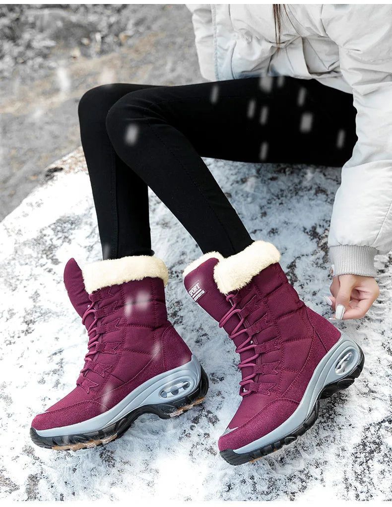 Bota Feminina de Inverno com Plataforma de Alta Qualidade
