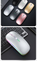 Mouse Sem Fio Bluetooth Recarregável com Iluminação RGB