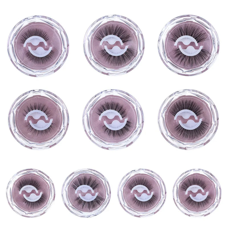 Cílios Postiços Naturais Encaracolados 3D Mink Autoadesivos
