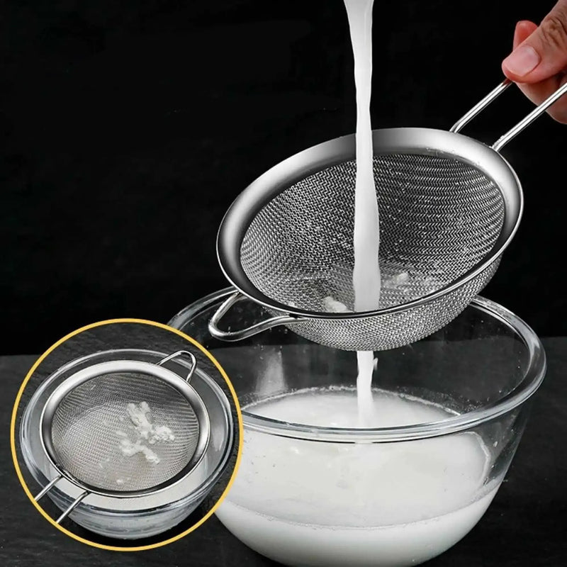 Conjunto de 3 Filtros de Malha Fina de Aço Inoxidável