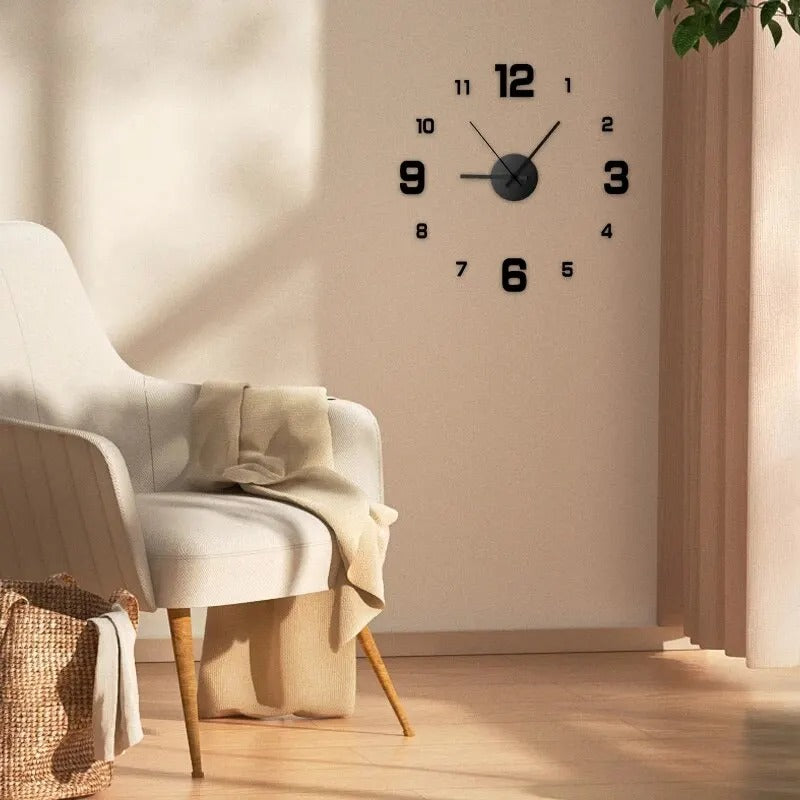 🕰️ Relógio de Parede DIY Sem Moldura para Decoração de Casa e Escritório