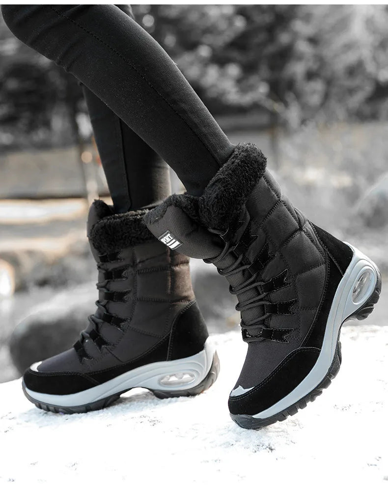 Bota Feminina de Inverno com Plataforma de Alta Qualidade