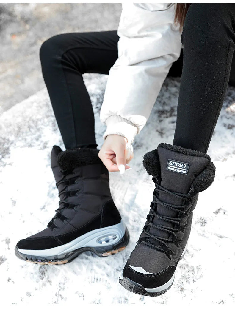 Bota Feminina de Inverno com Plataforma de Alta Qualidade