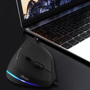 Mouse Vertical Gaming ZELOTES Programável USB com Fio RGB