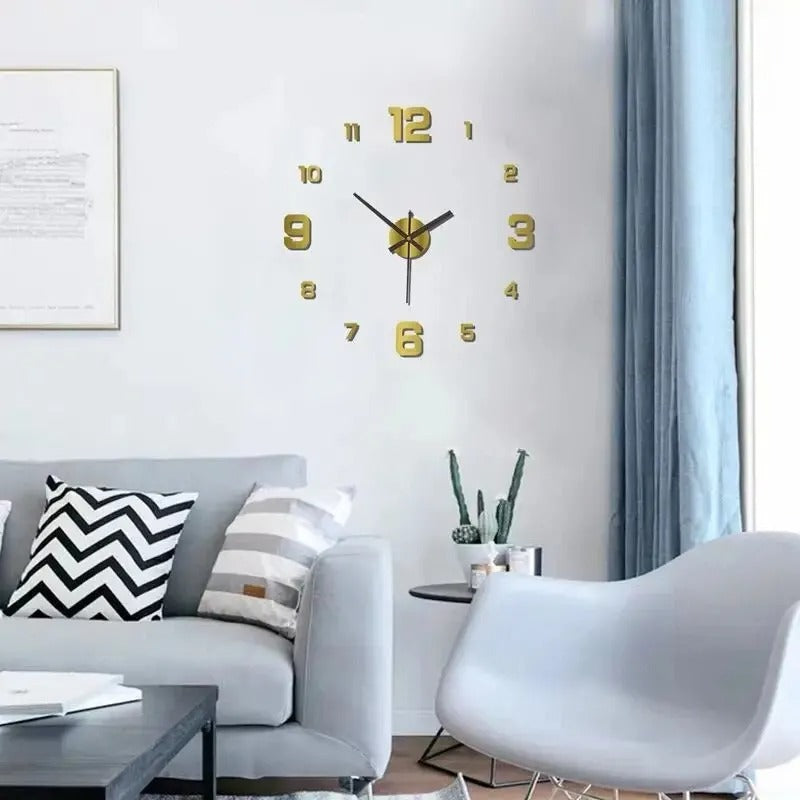 🕰️ Relógio de Parede DIY Sem Moldura para Decoração de Casa e Escritório