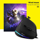 Mouse Vertical Gaming ZELOTES Programável USB com Fio RGB