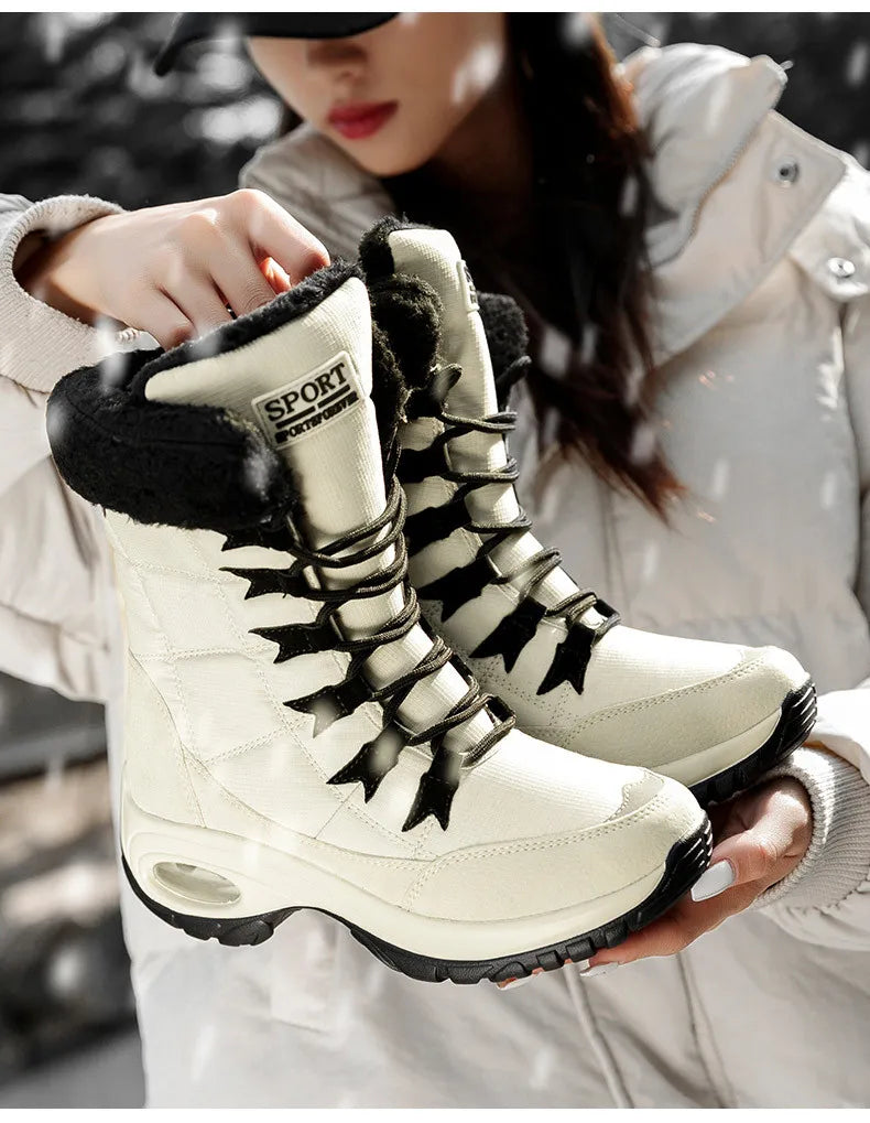 Bota Feminina de Inverno com Plataforma de Alta Qualidade