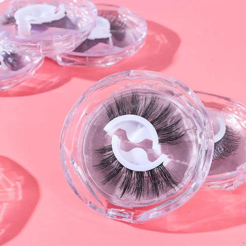 Cílios Postiços Naturais Encaracolados 3D Mink Autoadesivos