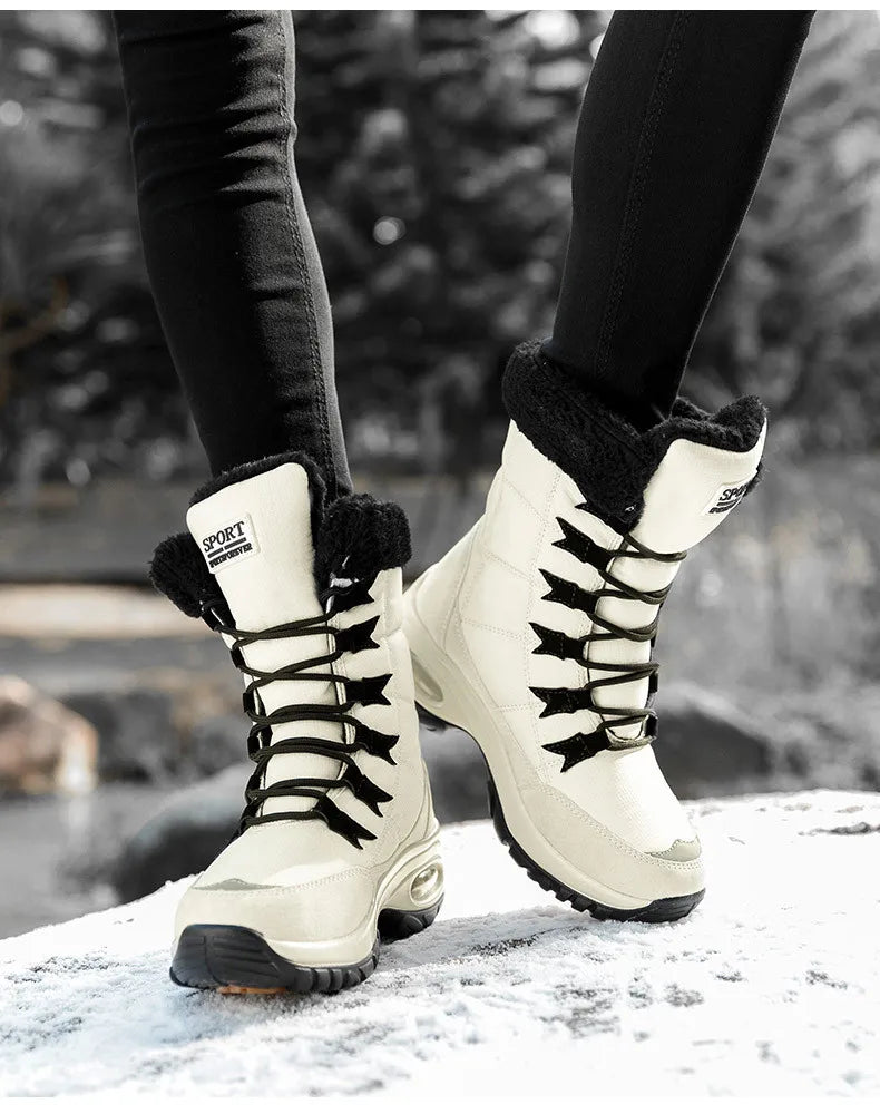 Bota Feminina de Inverno com Plataforma de Alta Qualidade