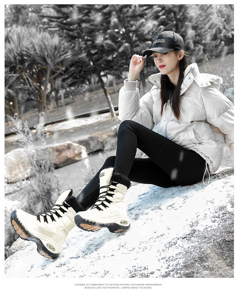 Bota Feminina de Inverno com Plataforma de Alta Qualidade