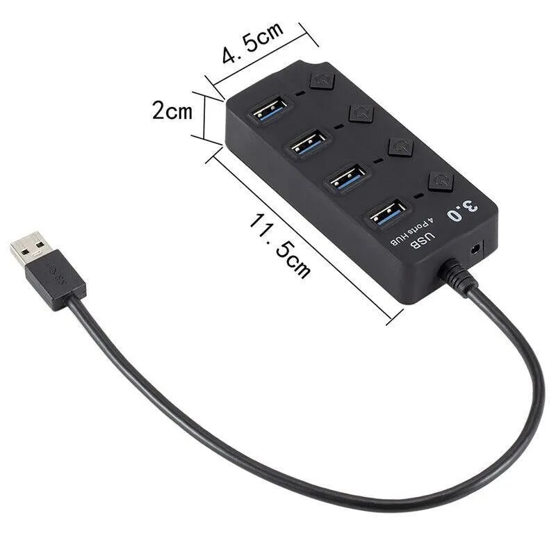 Hub USB  4 portas USB 3.0 e 1 porta USB 2.0 múltiplas conexões em um único dispositivo.