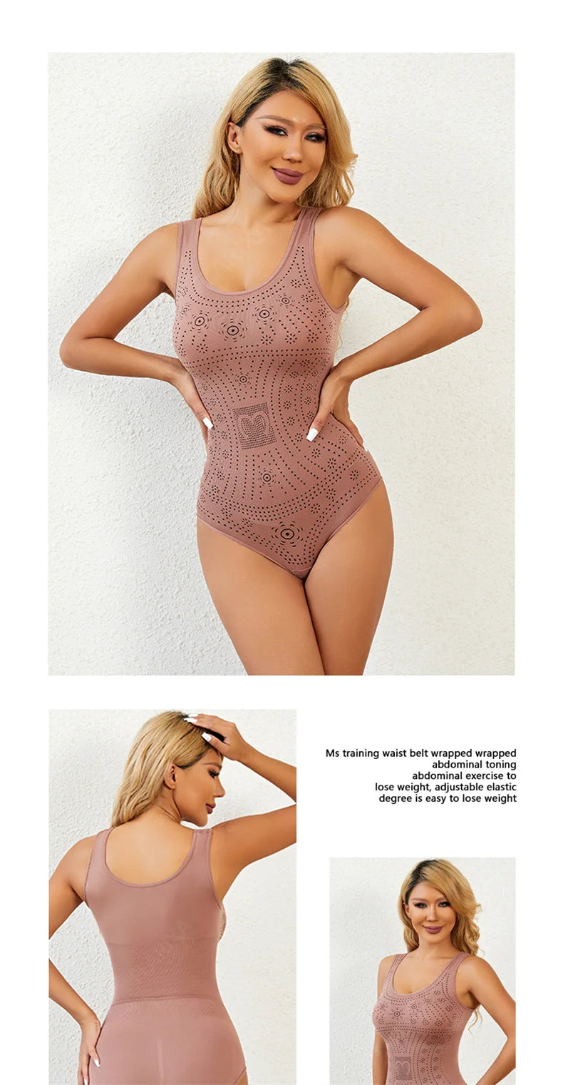 Flarixa Sem Costura Confortável Bodysuit Shaper Impresso