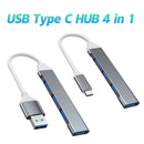Mini USB Typ C Hub 4-Port Adapter USB 3.1