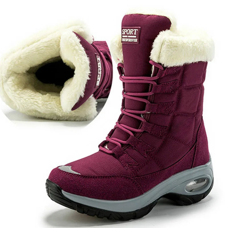 Bota Feminina de Inverno com Plataforma de Alta Qualidade