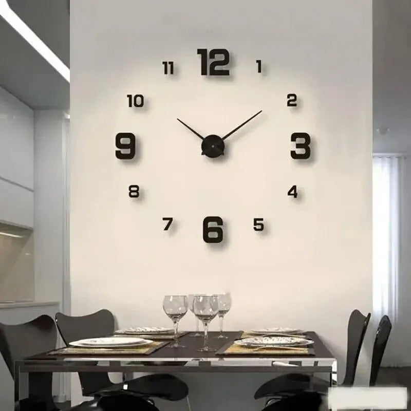 🕰️ Relógio de Parede DIY Sem Moldura para Decoração de Casa e Escritório