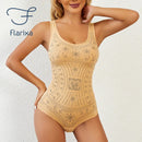 Flarixa Sem Costura Confortável Bodysuit Shaper Impresso