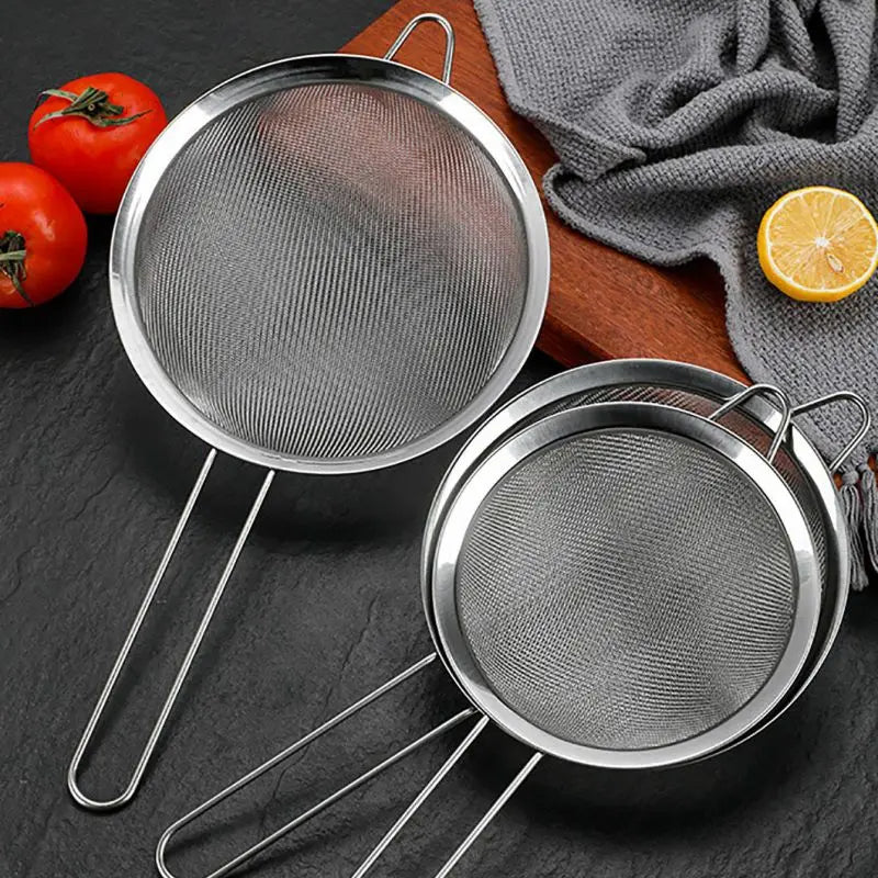 Conjunto de 3 Filtros de Malha Fina de Aço Inoxidável