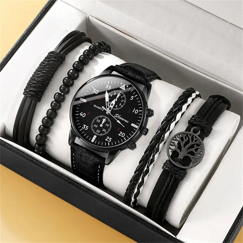 Relógios Esportivos Quartzo de Luxo com Pulseira de Couro