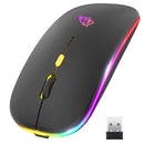 Mouse Sem Fio Bluetooth e 2.4GHz Modos Duplos Recarregável RGB