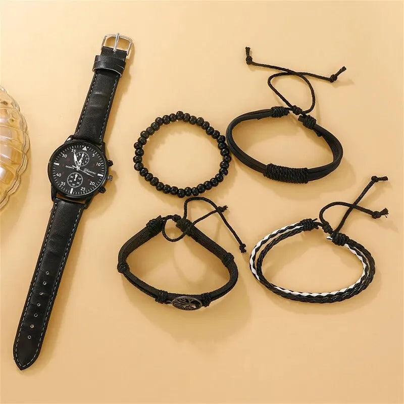 Relógios Esportivos Quartzo de Luxo com Pulseira de Couro