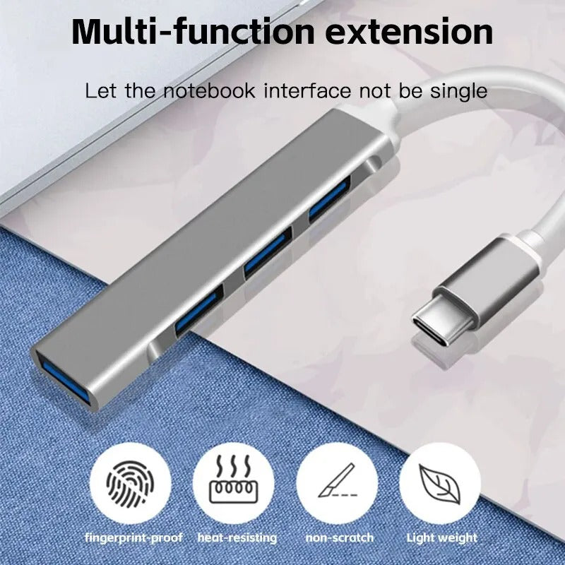 Mini USB Typ C Hub 4-Port Adapter USB 3.1