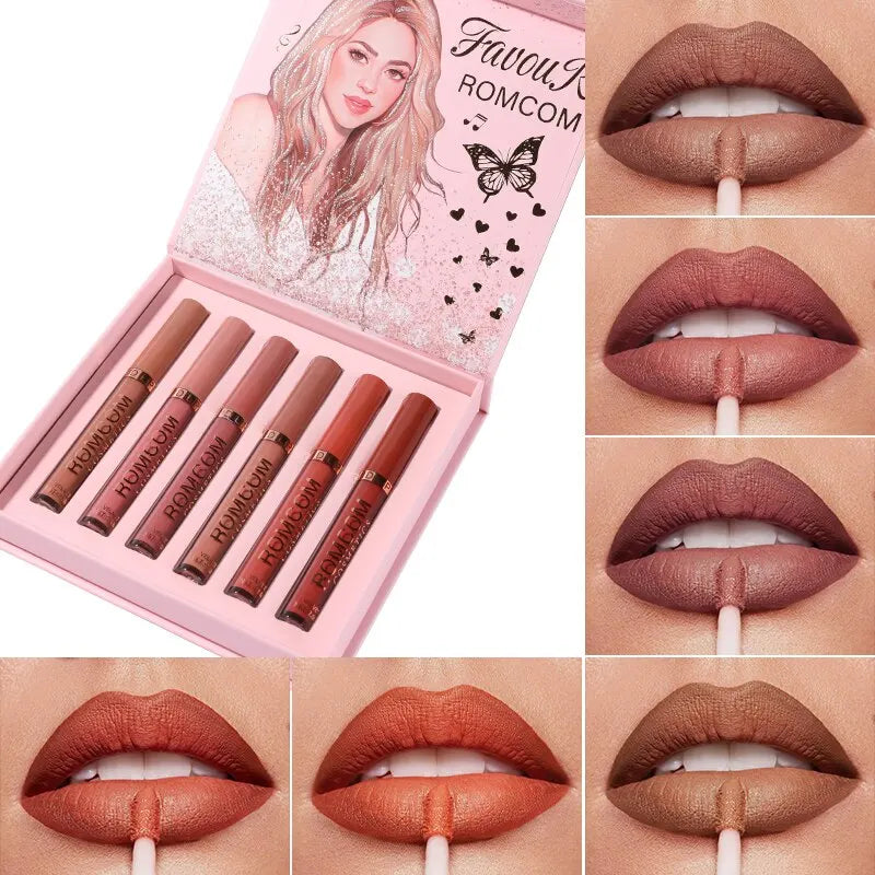 Conjunto de 6 Esmaltes Lábios Foscos Velvet Mist