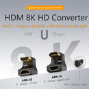 Adaptador em Forma de U Grau Angulado HDMI 2.1 UHD 8K 60HZ.