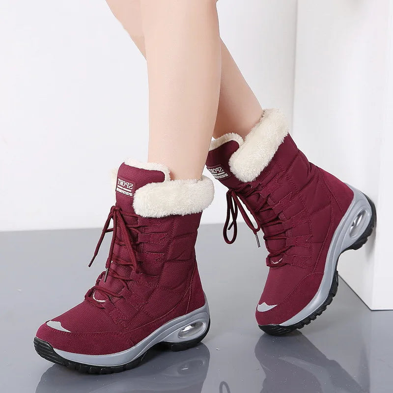 Bota Feminina de Inverno com Plataforma de Alta Qualidade