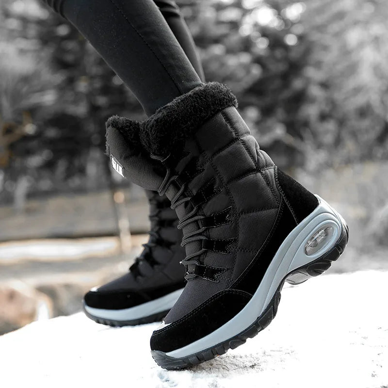 Bota Feminina de Inverno com Plataforma de Alta Qualidade