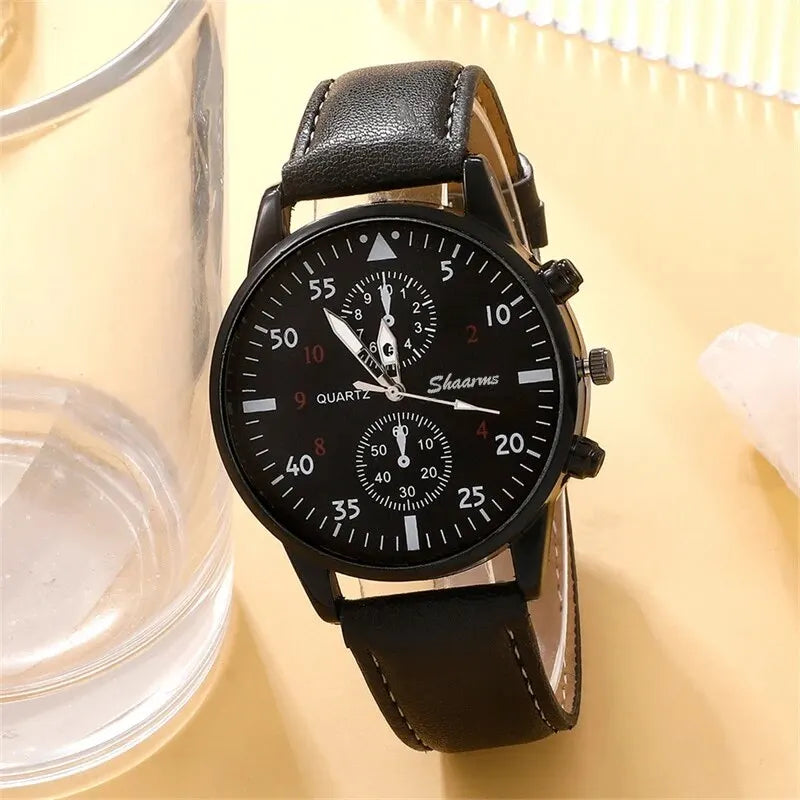 Relógios Esportivos Quartzo de Luxo com Pulseira de Couro