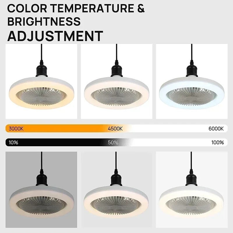 🌬️ Ventilador de Teto Giratório 3 em 1 com Lâmpada e Controle Remoto 💡