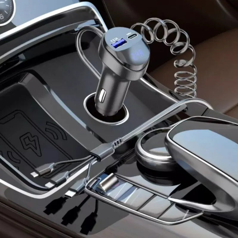 Carregador de Carro USB de 55W Compatível com iPhone 14 13 12, Xiaomi, Samsung e outros dispositivos.