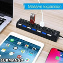 Hub USB Multi 7 E 4 Portas da SUPMANGO  USB 2,0