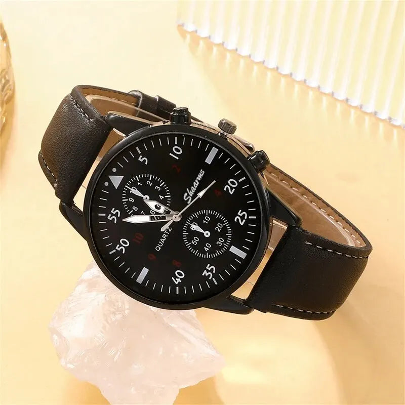 Relógios Esportivos Quartzo de Luxo com Pulseira de Couro