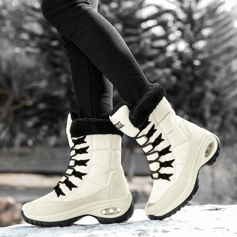 Bota Feminina de Inverno com Plataforma de Alta Qualidade