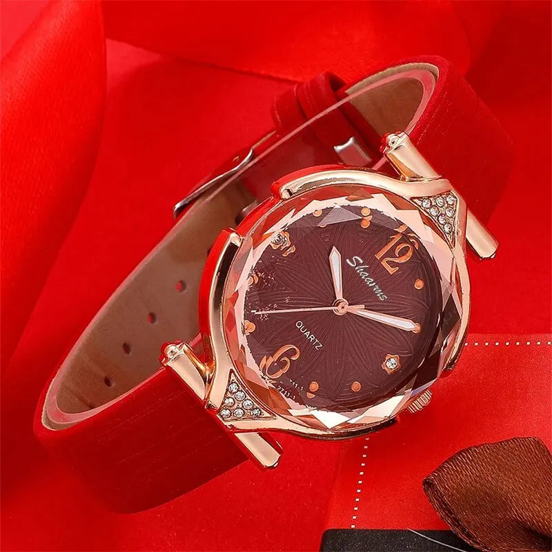 Conjunto de 5 peças, relógios femininos  +pulseira + pingente