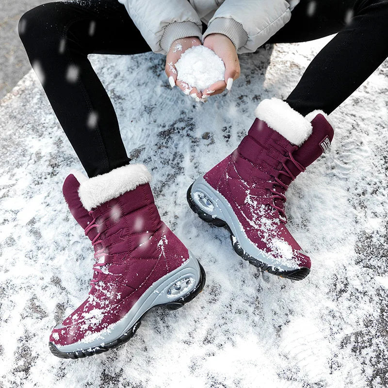 Bota Feminina de Inverno com Plataforma de Alta Qualidade