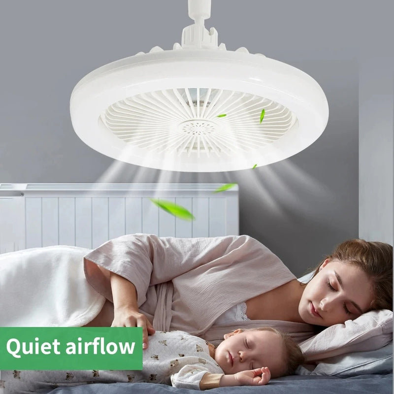 🌬️ Ventilador de Teto Giratório 3 em 1 com Lâmpada e Controle Remoto 💡